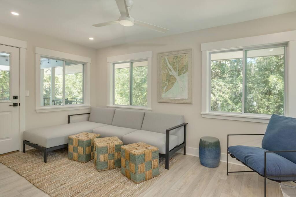 הילטון הד איילנד Luxury Beach House - 2Min Walk To Beach - Private Pool - Group & Dog Friendly מראה חיצוני תמונה