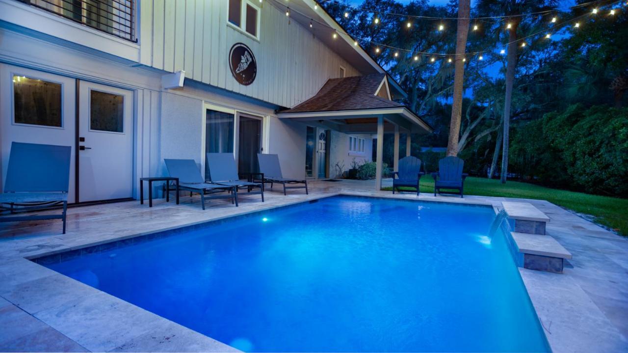 הילטון הד איילנד Luxury Beach House - 2Min Walk To Beach - Private Pool - Group & Dog Friendly מראה חיצוני תמונה